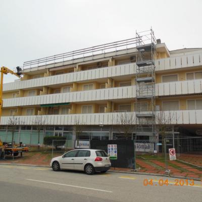Fase di allestimento del cantiere